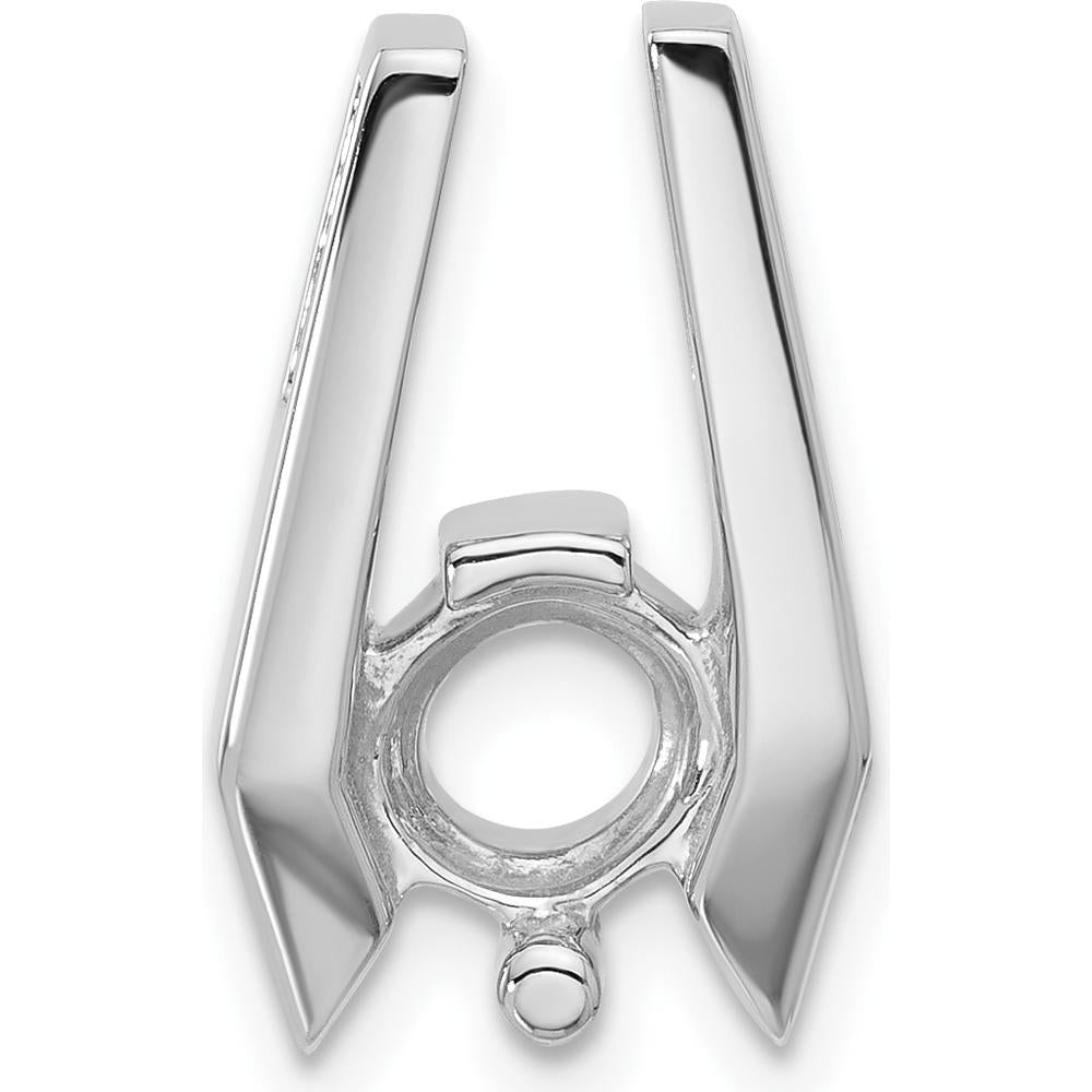 14K White Gold Slide Mounting for 6.5mm Stone - Fits 2mm Regular or 5mm Fancy Omega Chains by Oro Pregiato