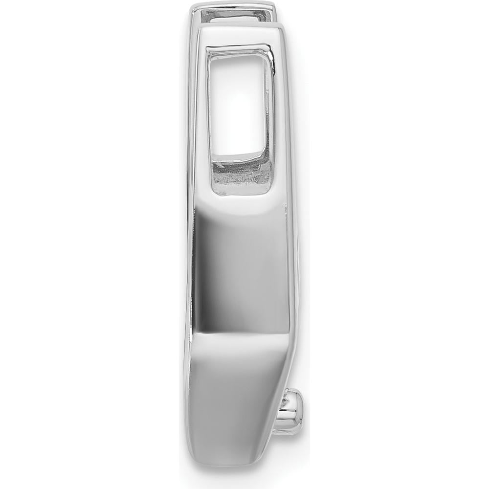 14K White Gold Slide Mounting for 6.5mm Stone - Fits 2mm Regular or 5mm Fancy Omega Chains by Oro Pregiato