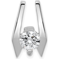 14K White Gold Slide Mounting for 6.5mm Stone - Fits 2mm Regular or 5mm Fancy Omega Chains by Oro Pregiato