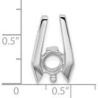 14K White Gold Slide Mounting for 6.5mm Stone - Fits 2mm Regular or 5mm Fancy Omega Chains by Oro Pregiato