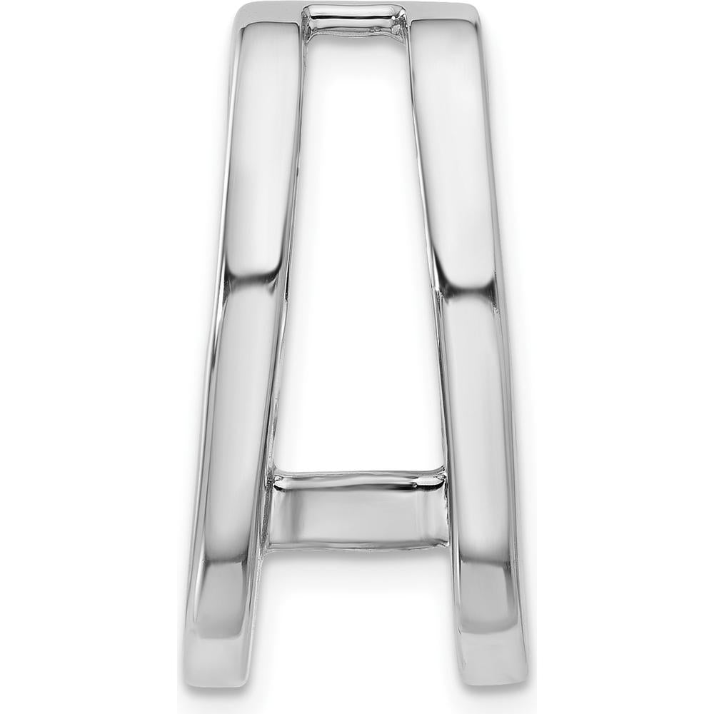 14K White Gold Slide Mounting for 6mm to 8mm Stones, Rhodium Plated Finish by Oro Pregiato