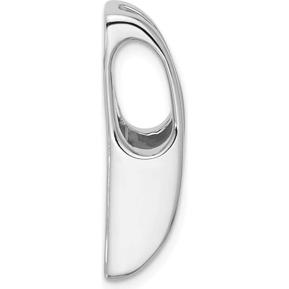 14K White Gold Slide Mounting for 6mm to 8mm Stones, Rhodium Plated Finish by Oro Pregiato