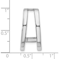 14K White Gold Slide Mounting for 6mm to 8mm Stones, Rhodium Plated Finish by Oro Pregiato