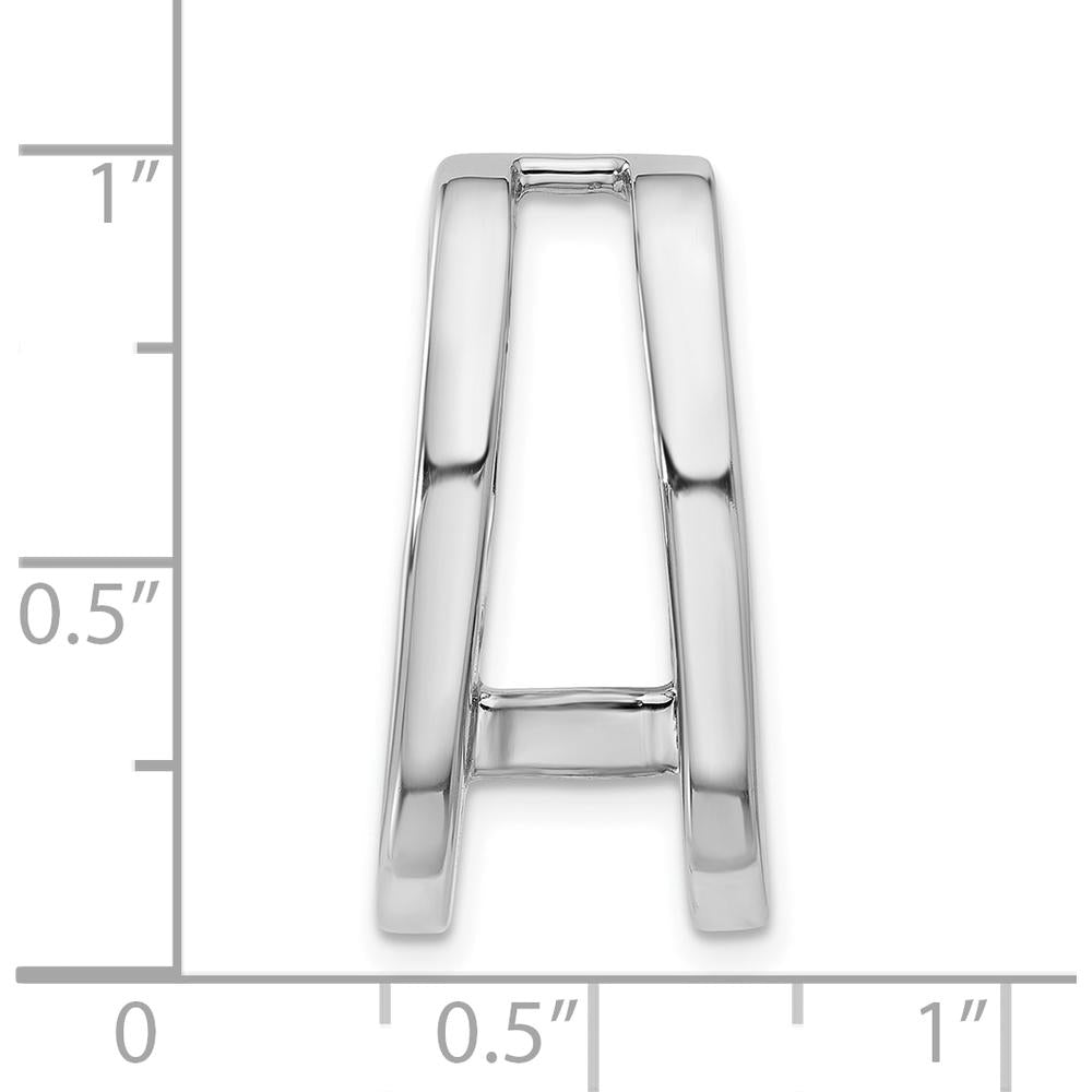 14K White Gold Slide Mounting for 6mm to 8mm Stones, Rhodium Plated Finish by Oro Pregiato