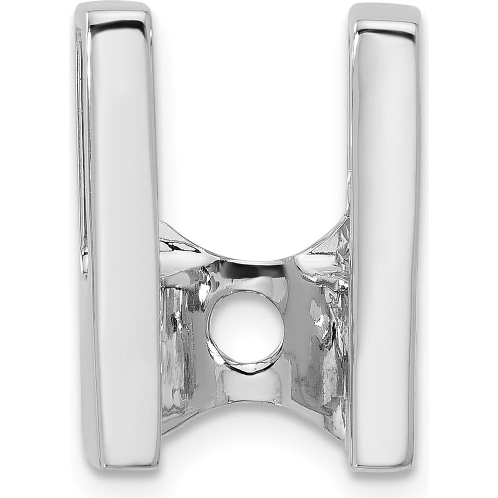 14K White Gold Slide Mounting for 7.5mm Stone - Fits up to 6mm Regular or 8mm Fancy Omega by Oro Pregiato