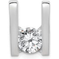 14K White Gold Slide Mounting for 7.5mm Stone - Fits up to 6mm Regular or 8mm Fancy Omega by Oro Pregiato