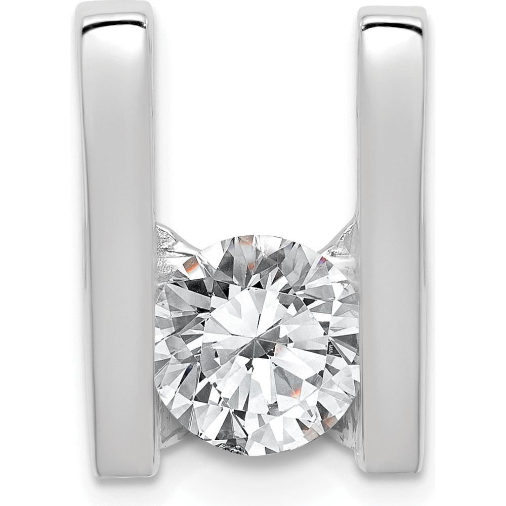 14K White Gold Slide Mounting for 7.5mm Stone - Fits up to 6mm Regular or 8mm Fancy Omega by Oro Pregiato