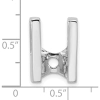 14K White Gold Slide Mounting for 7.5mm Stone - Fits up to 6mm Regular or 8mm Fancy Omega by Oro Pregiato