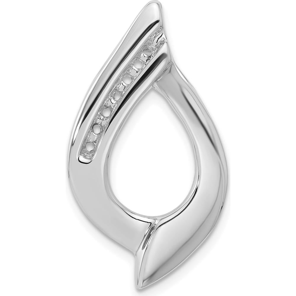 14K White Gold Slide Mounting Pendant for 6mm Regular or 8mm Fancy Omega - Fits 1.9mm Stones by Oro Pregiato