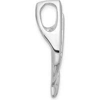 14K White Gold Slide Mounting Pendant for 6mm Regular or 8mm Fancy Omega - Fits 1.9mm Stones by Oro Pregiato
