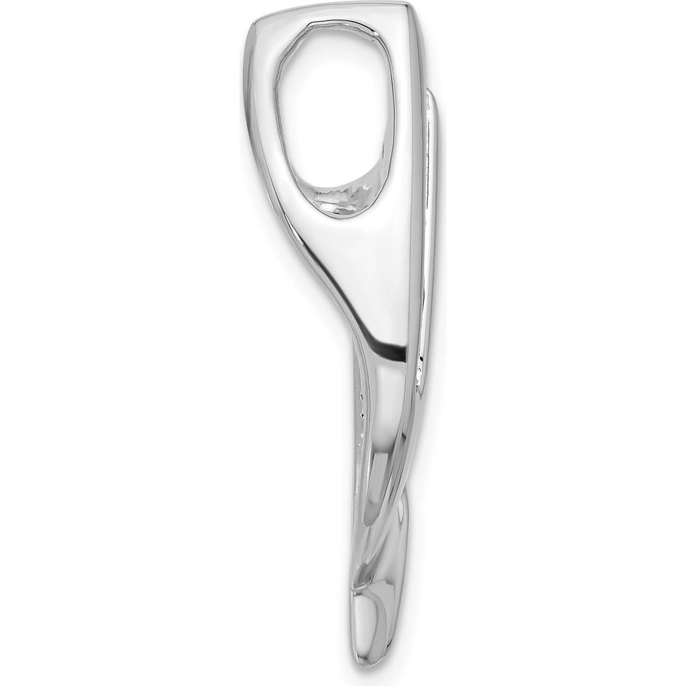 14K White Gold Slide Mounting Pendant for 6mm Regular or 8mm Fancy Omega - Fits 1.9mm Stones by Oro Pregiato