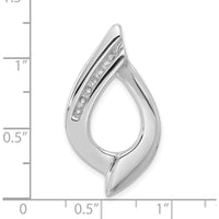 14K White Gold Slide Mounting Pendant for 6mm Regular or 8mm Fancy Omega - Fits 1.9mm Stones by Oro Pregiato