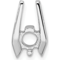 14K White Gold Slide Pendant Mounting for 4.75mm Stone - Fits 3mm Fancy or Reversible Omega Chains by Oro Pregiato