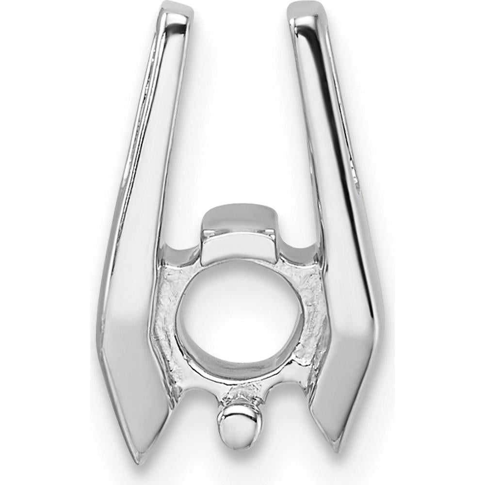 14K White Gold Slide Pendant Mounting for 4.75mm Stone - Fits 3mm Fancy or Reversible Omega Chains by Oro Pregiato