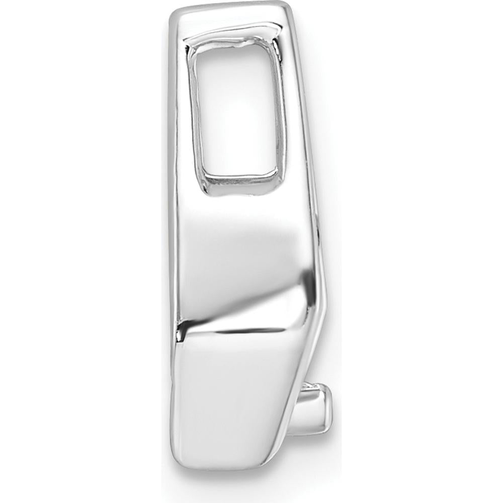 14K White Gold Slide Pendant Mounting for 4.75mm Stone - Fits 3mm Fancy or Reversible Omega Chains by Oro Pregiato