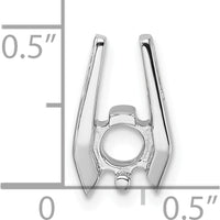 14K White Gold Slide Pendant Mounting for 4.75mm Stone - Fits 3mm Fancy or Reversible Omega Chains by Oro Pregiato