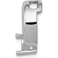 14K White Gold Slide Pendant Mounting for 4mm Round Stone - Polished Finish by Oro Pregiato