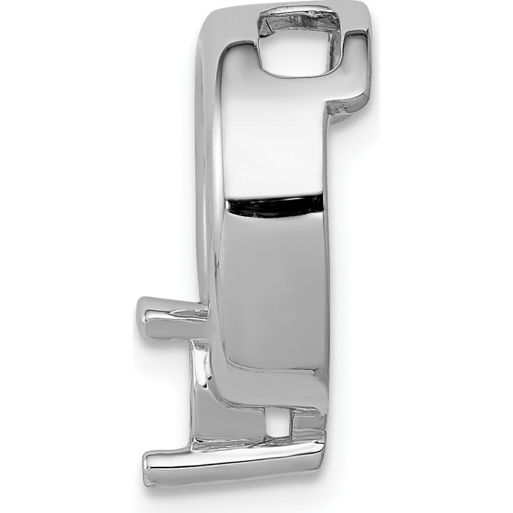 14K White Gold Slide Pendant Mounting for 4mm Round Stone - Polished Finish by Oro Pregiato