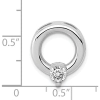 14K White Gold Slide Pendant Mounting for 4mm Round Stone - Polished Finish by Oro Pregiato