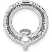 14K White Gold Slide Pendant Mounting for 4mm Round Stone - Polished Finish by Oro Pregiato