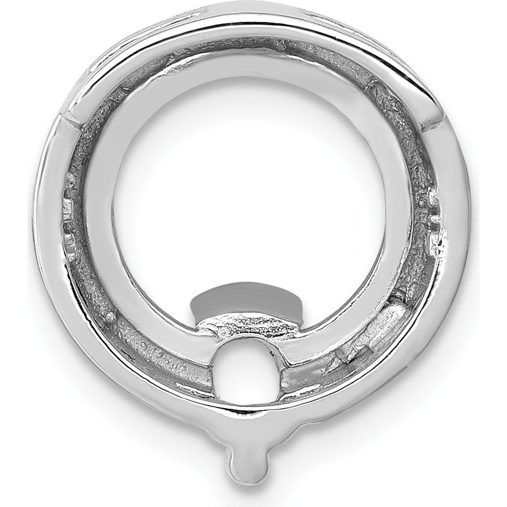 14K White Gold Slide Pendant Mounting for 4mm Round Stone - Polished Finish by Oro Pregiato