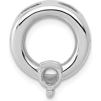 14K White Gold Slide Pendant Mounting for 4mm Round Stone - Polished Finish by Oro Pregiato