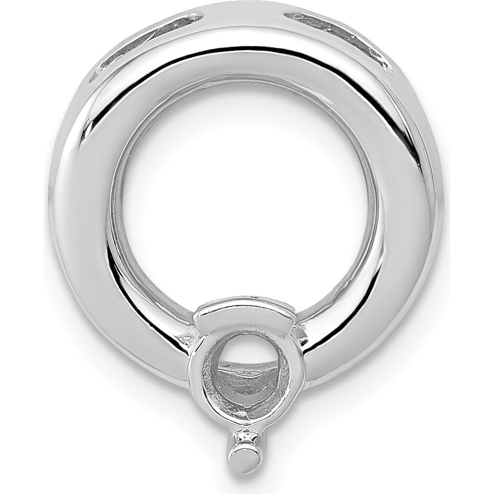 14K White Gold Slide Pendant Mounting for 4mm Round Stone - Polished Finish by Oro Pregiato