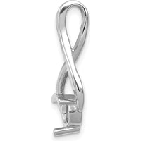 14K White Gold Slide Pendant Mounting for 5mm Round Stone, Fits up to 6mm Omega Chain by Oro Pregiato
