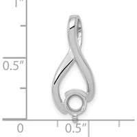 14K White Gold Slide Pendant Mounting for 5mm Round Stone, Fits up to 6mm Omega Chain by Oro Pregiato