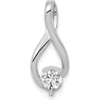14K White Gold Slide Pendant Mounting for 5mm Round Stone, Fits up to 6mm Omega Chain by Oro Pregiato