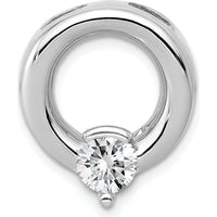 14K White Gold Slide Pendant Mounting for 6.5mm Round Gemstone - Rhodium Plated by Oro Pregiato