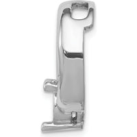 14K White Gold Slide Pendant Mounting for 6.5mm Round Gemstone - Rhodium Plated by Oro Pregiato