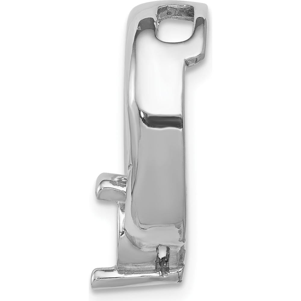 14K White Gold Slide Pendant Mounting for 6.5mm Round Gemstone - Rhodium Plated by Oro Pregiato