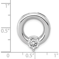 14K White Gold Slide Pendant Mounting for 6.5mm Round Gemstone - Rhodium Plated by Oro Pregiato