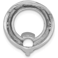 14K White Gold Slide Pendant Mounting for 6.5mm Round Gemstone - Rhodium Plated by Oro Pregiato
