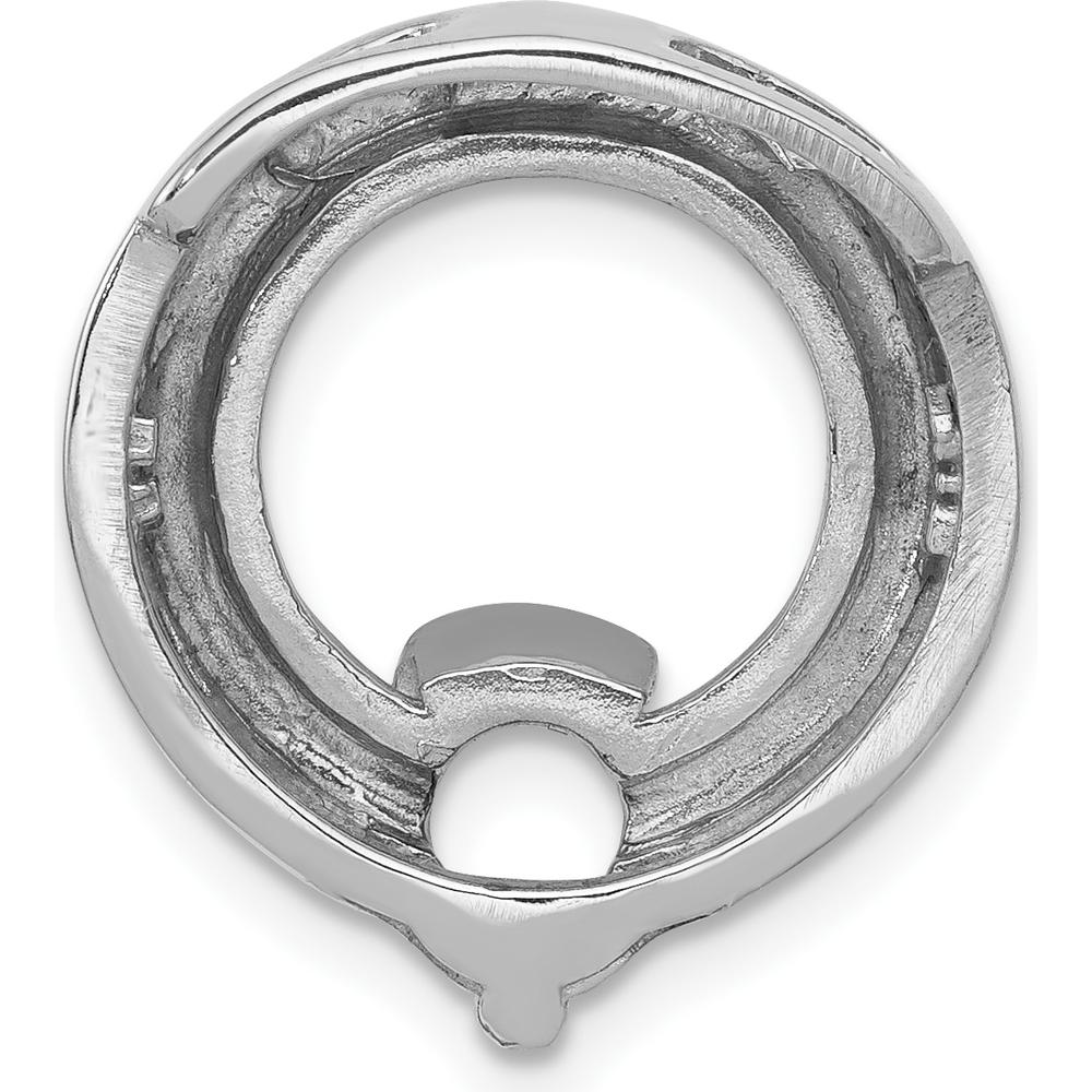 14K White Gold Slide Pendant Mounting for 6.5mm Round Gemstone - Rhodium Plated by Oro Pregiato