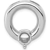 14K White Gold Slide Pendant Mounting for 6.5mm Round Gemstone - Rhodium Plated by Oro Pregiato