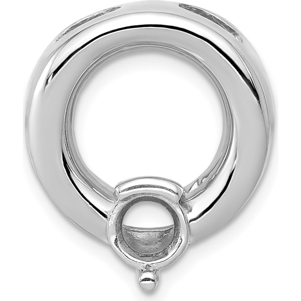 14K White Gold Slide Pendant Mounting for 6.5mm Round Gemstone - Rhodium Plated by Oro Pregiato