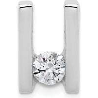 14K White Gold Slide Pendant Mounting for 6mm Regular or 8mm Fancy Stones with Rhodium Finish by Oro Pregiato