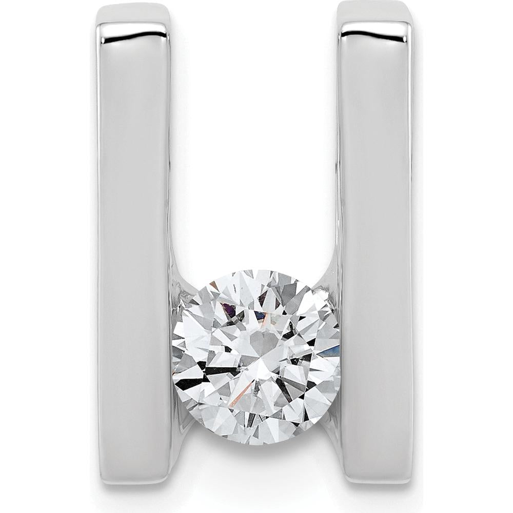14K White Gold Slide Pendant Mounting for 6mm Regular or 8mm Fancy Stones with Rhodium Finish by Oro Pregiato