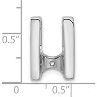 14K White Gold Slide Pendant Mounting for 6mm Regular or 8mm Fancy Stones with Rhodium Finish by Oro Pregiato