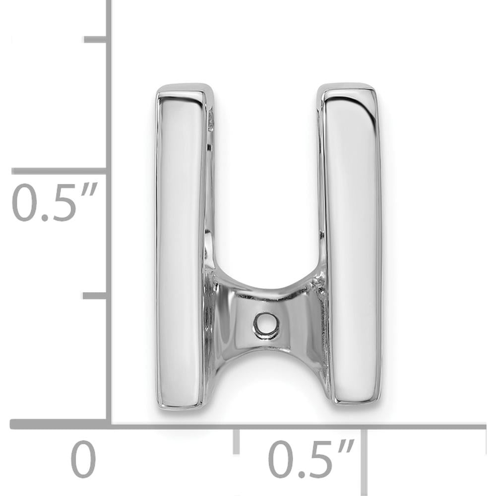 14K White Gold Slide Pendant Mounting for 6mm Regular or 8mm Fancy Stones with Rhodium Finish by Oro Pregiato