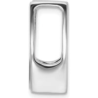14K White Gold Slide Pendant Mounting for 7.5mm Stone, Fits Omega Chains - Rhodium Plated by Oro Pregiato
