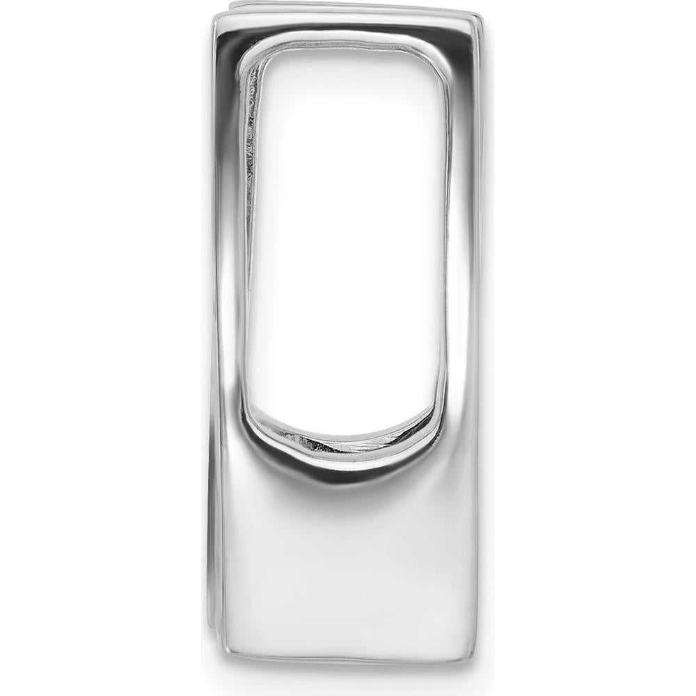 14K White Gold Slide Pendant Mounting for 7.5mm Stone, Fits Omega Chains - Rhodium Plated by Oro Pregiato