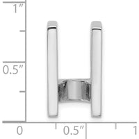 14K White Gold Slide Pendant Mounting for 7.5mm Stone, Fits Omega Chains - Rhodium Plated by Oro Pregiato