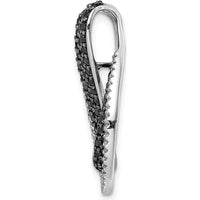 14K White Gold Slide Pendant with Natural Black and White Diamonds - 1.13 Carat Total Diamond Weight by Monteluci Fine Jewelry