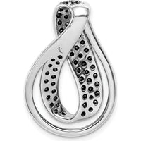 14K White Gold Slide Pendant with Natural Black and White Diamonds - 1.13 Carat Total Diamond Weight by Monteluci Fine Jewelry
