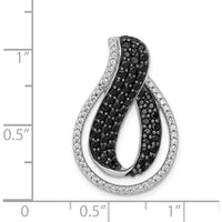 14K White Gold Slide Pendant with Natural Black and White Diamonds - 1.13 Carat Total Diamond Weight by Monteluci Fine Jewelry