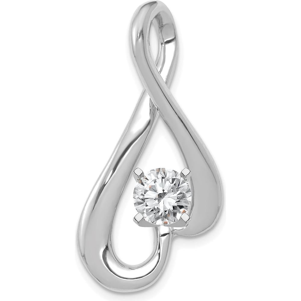 14K White Gold Slide Pendant with Peg-Set Mounting for 6mm Stone - No Stone Included by Oro Pregiato