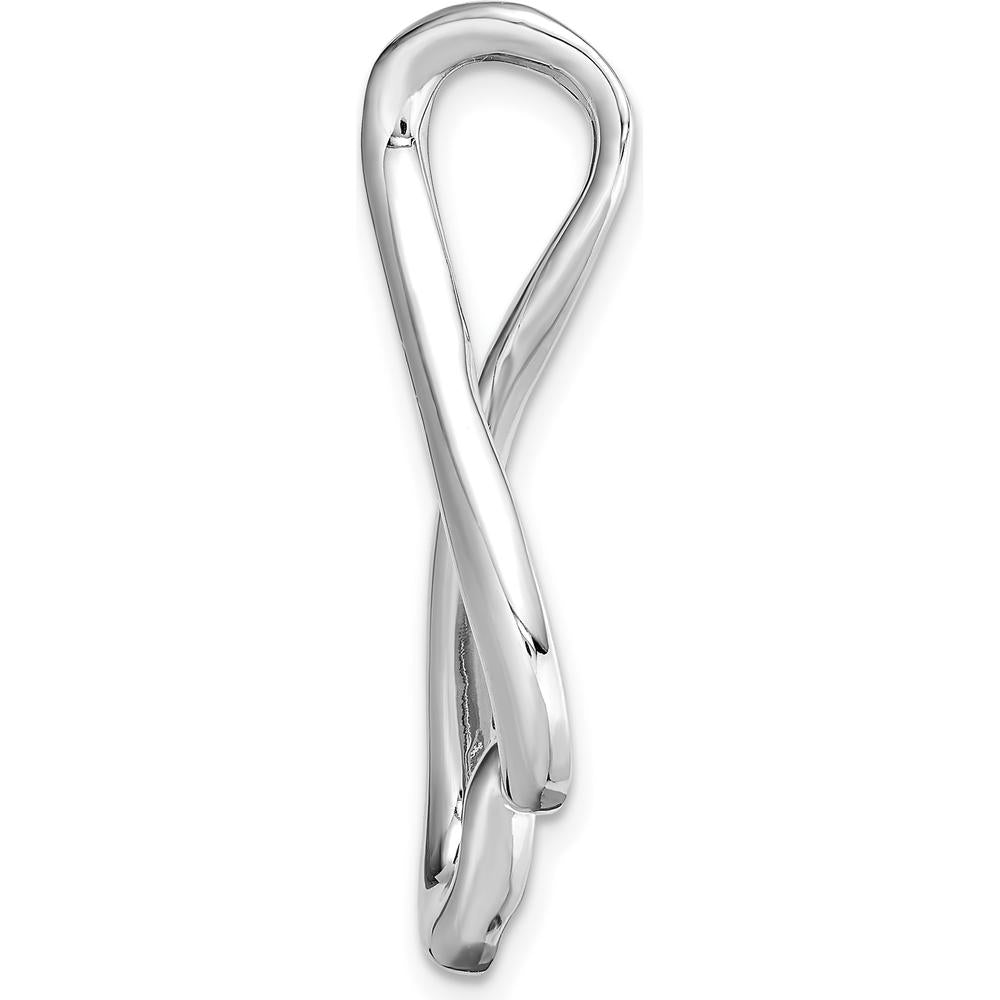 14K White Gold Slide Pendant with Peg-Set Mounting for 6mm Stone - No Stone Included by Oro Pregiato